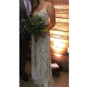 Adrianna Papell Floral Beaded Dress Bridesmaid